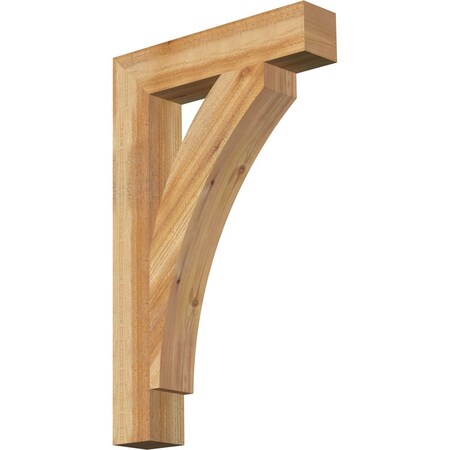 Ekena Millwork Thorton Block Rough Sawn Bracket, Western Red Cedar, 4"W x 20"D x 32"H BKT04X20X32THR05RWR